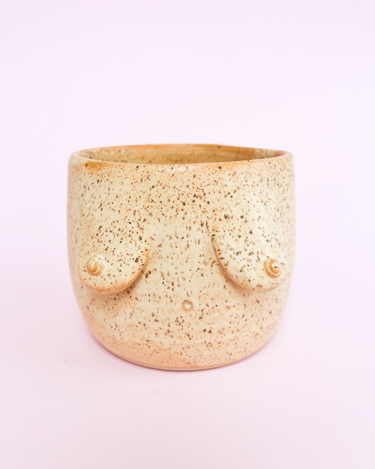 Brystkrukke i beige glasur