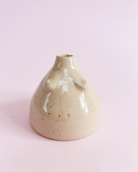 Brystvase i rosa glasur