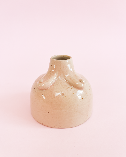 Brystvase i rosa glasur