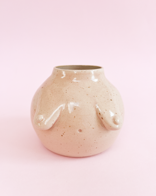 Brystvase i rosa glasur